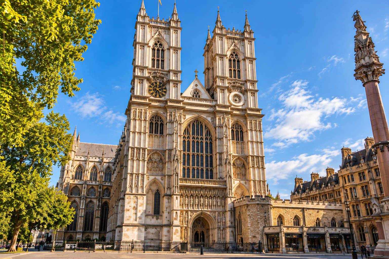 Westminster Abbey gothic west entrance, London